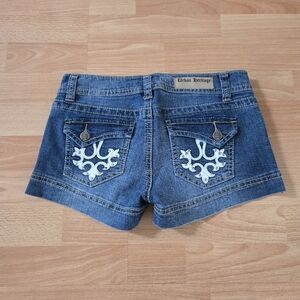 BNWOT Urban Heritage vintage Y2K Low Rise pocket Blue Denim Jean Women Shorts 5